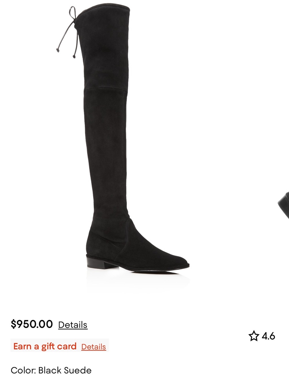 Stuart Weitzman Black Suede Over-The-Knee Boot